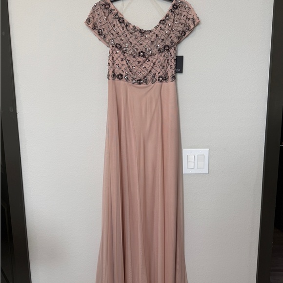 NWT MARINA Blush Maxi Dress with Embellished Bodice Prom Dress
